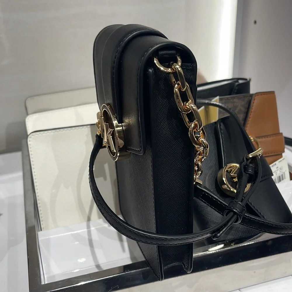 MICHAEL KORS CARMEN SMALL FAUX LEATHER PHONE CROSSBODY BAG - Picture 6 of 16